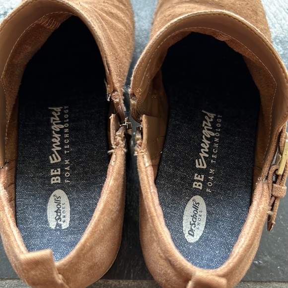 Dr. Scholl’s 7.5 Brown Faux Suede Heel Bootie Boots - Picture 6 of 8